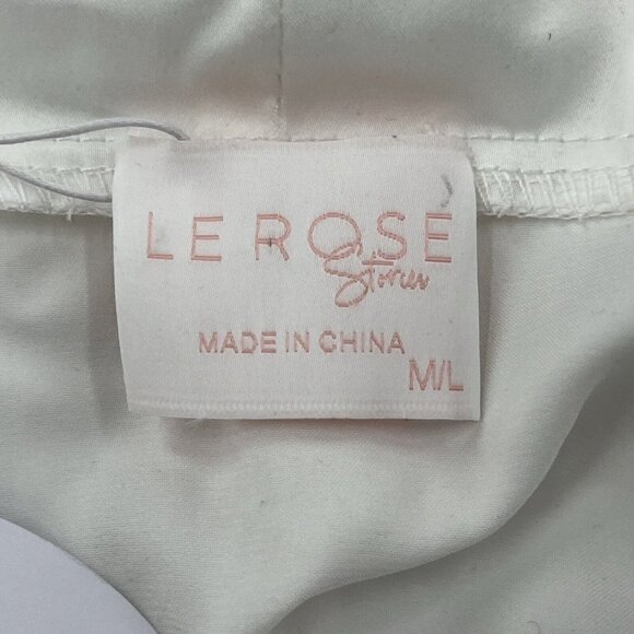 Le Rose Lauren Lace Satin Champagne Robe SIZE M/L White READ - Picture 8 of 11